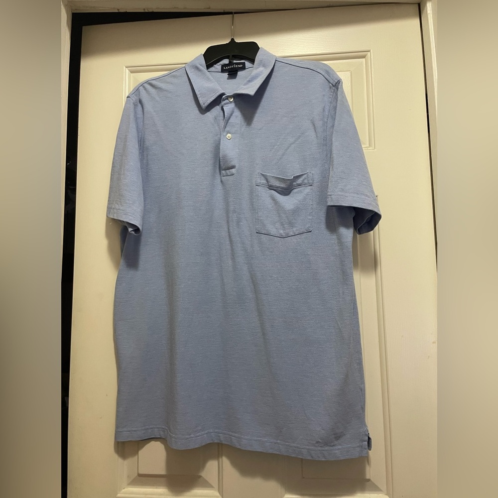 Lands End light blue polo size large